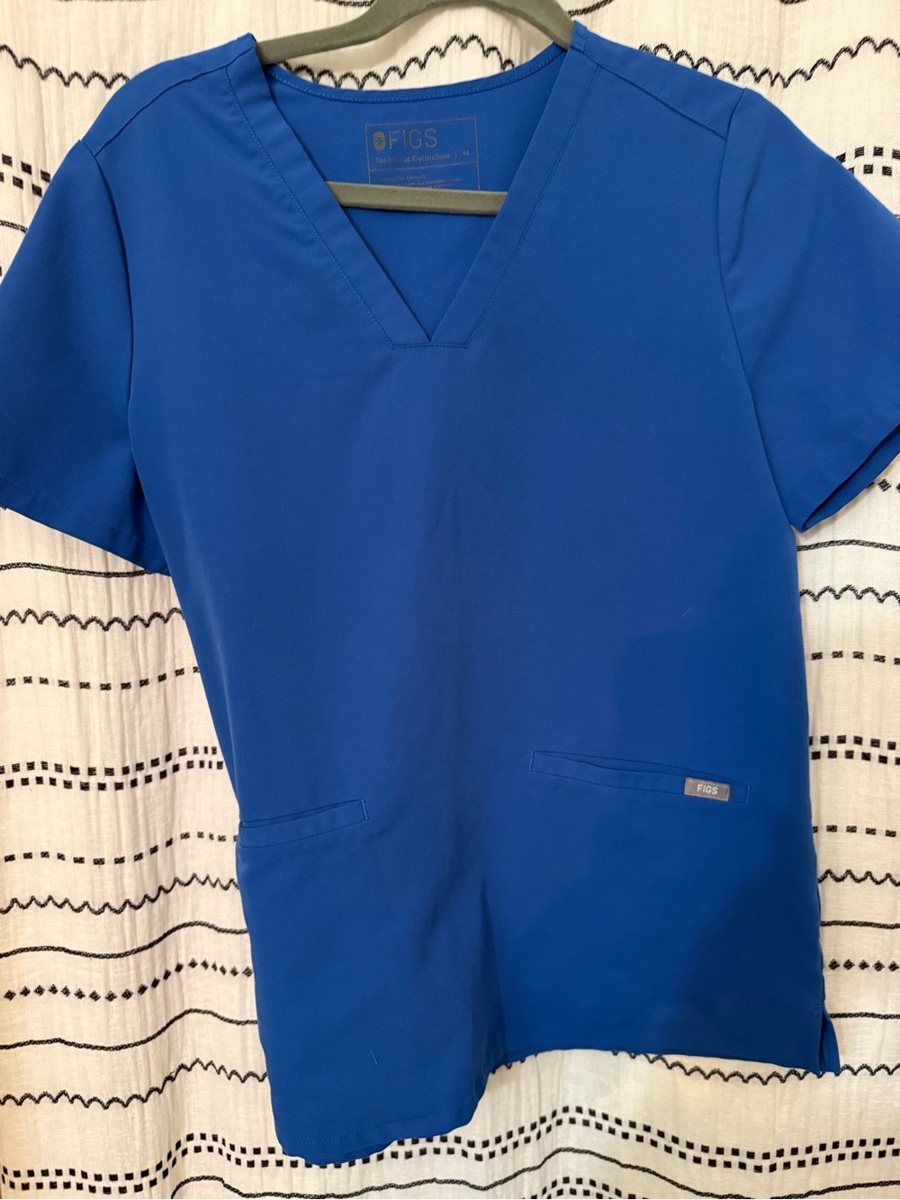 Figs Women's V-Neck Scrub Top in Royal Blue